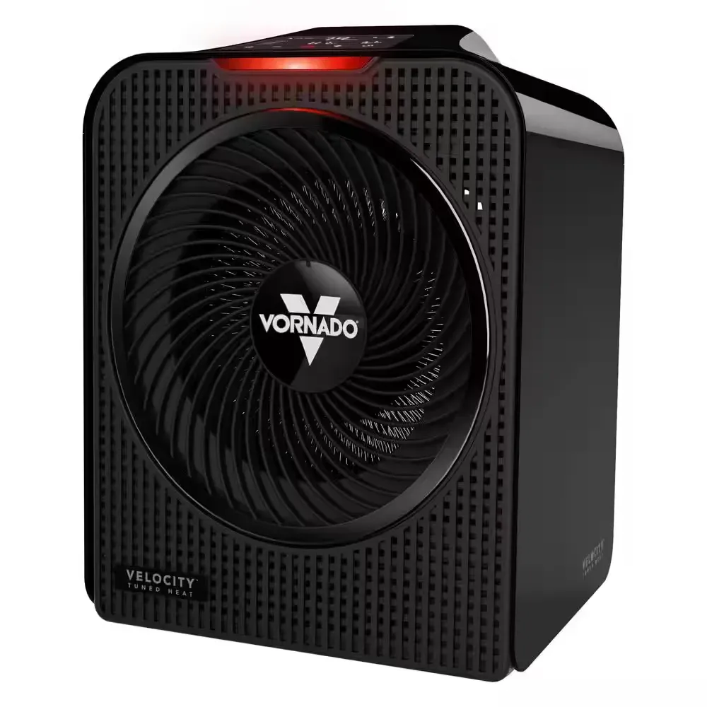 Forced Air Velocity 5 Whole Room 1500-Watt 5118 BTU Electric Space Fan Electric Heater Furnace, Black - image 1