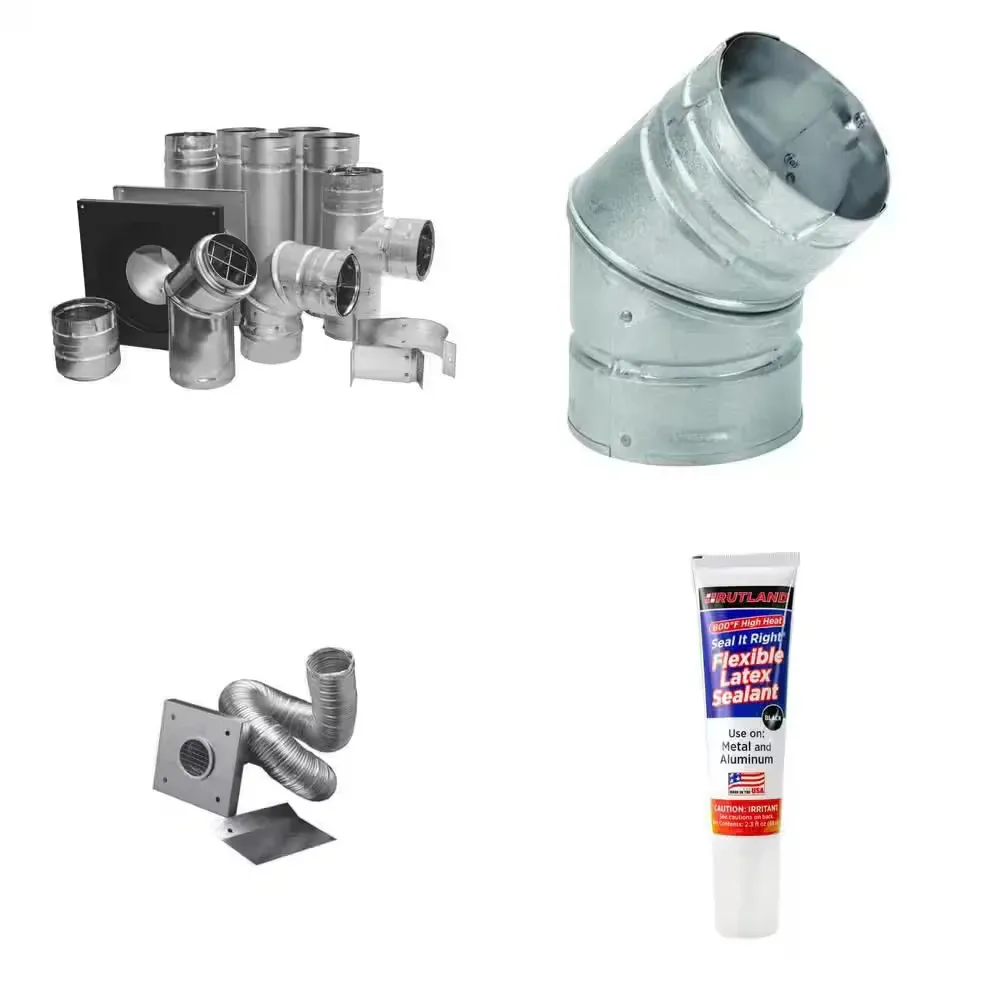 PelletVent Multi-Fuel 3 in. Horizontal Kit, 45° Elbow, 2 in. Air Intake Kit and 2.3 fl. oz. Sealant Combo - image 1