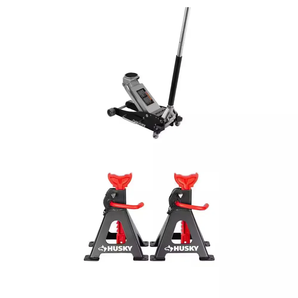 3 Ton Jack Stands and 3-Ton Aluminum/Steel Floor Jack Combo - image 1