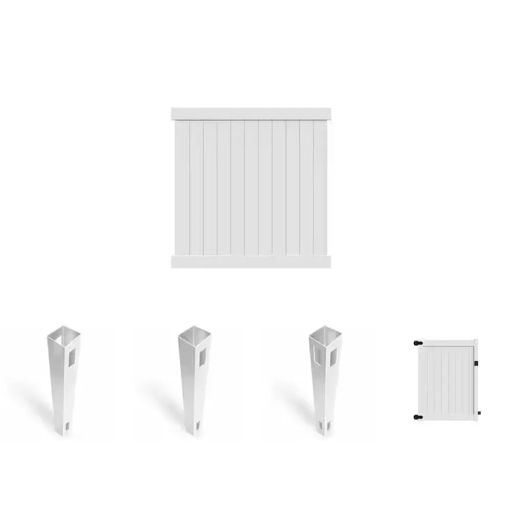 Bryce and Washington Series 5 ft. W x 6 ft. H White Vinyl Un-Assembled Fence Gate - image 2