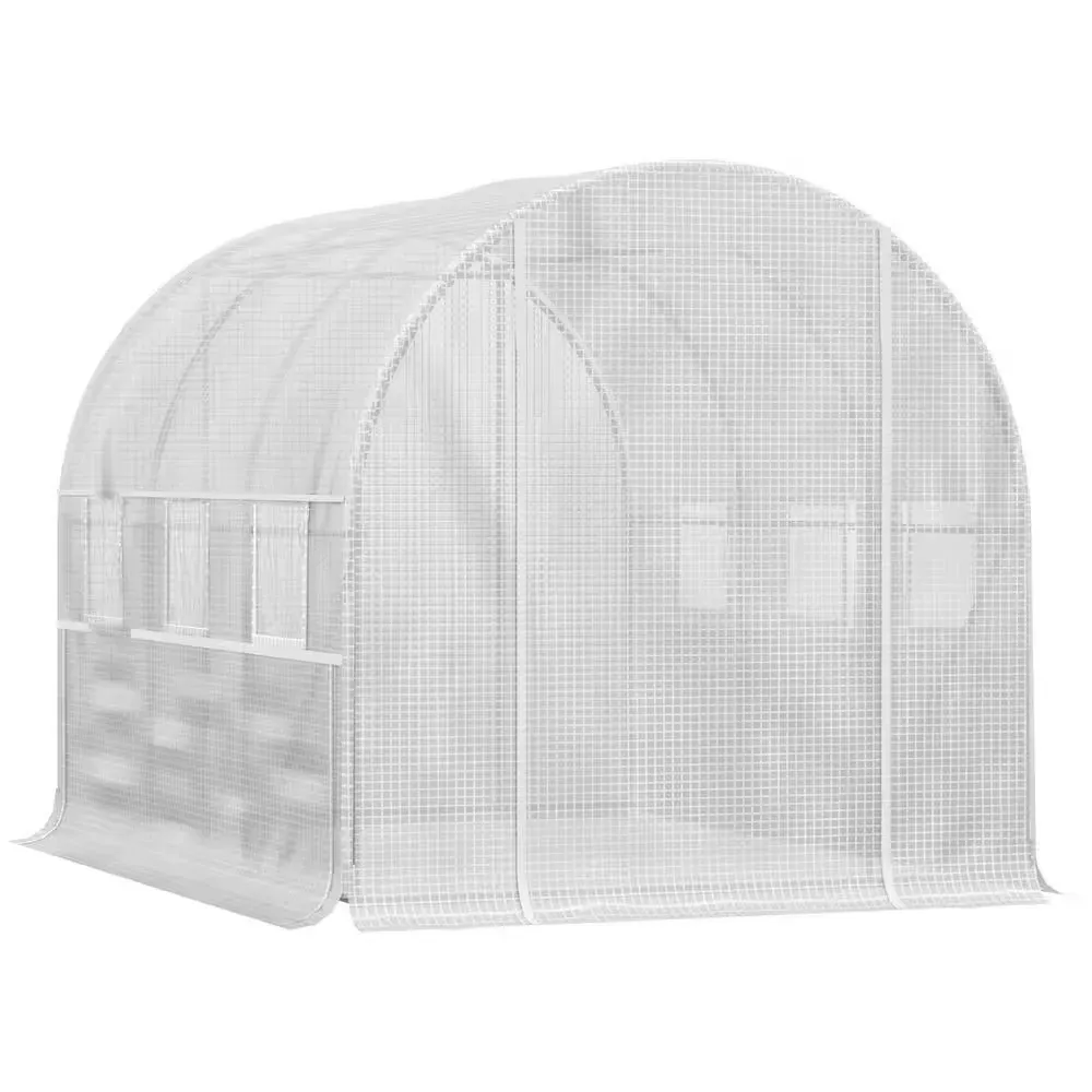78.75 in. W x 116.25 in. D x 78.75 in. H PE Cover White Zipper Doors and Mesh Windows Greenhouse - image 1