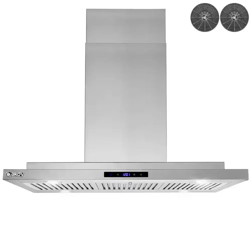 36 in. 350 CFM Convertible Island Mount Range Hood with LED Lights in Stainless Steel, Touch Control and Carbon Filters - image 1