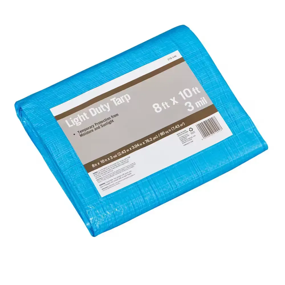 *** pack of 10 *** 8 ft. W x 10 ft. L Blue Light Duty Tarp - image 1