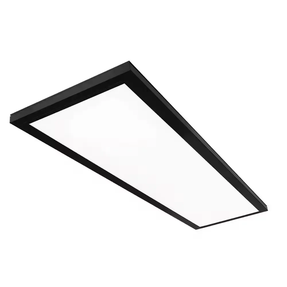 1 ft. x 4 ft. 4000 Lumens Dimmable Matte Black Integrated LED Flat Panel Ceiling Flush Mount Fixture, Selectable 5CCT - image 1