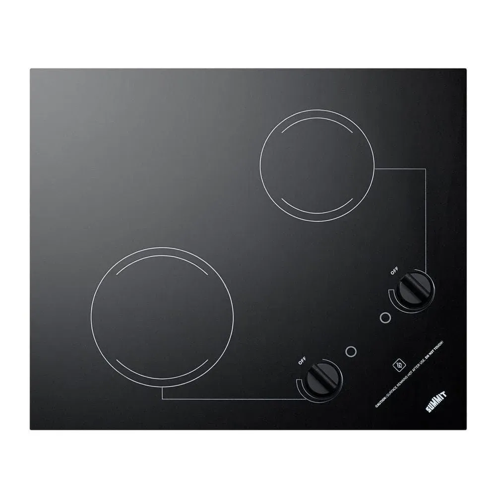 Summit Appliance 21 in. Radiant Electric Cooktop in Black with 2 Elements - image 1