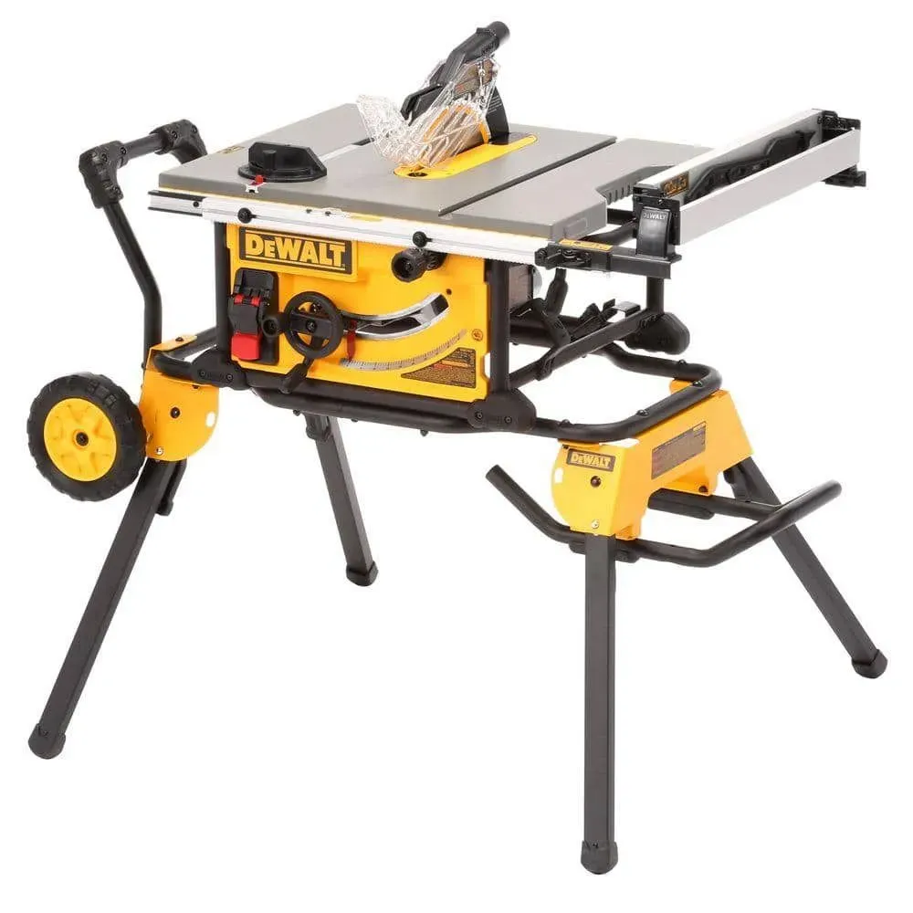 DEWALT 15 Amp Corded 10 in. Job Site Table Saw with Rolling Stand - image 1