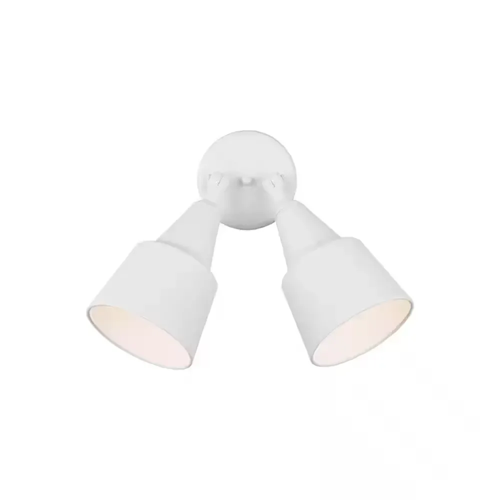 2-Light 120-Watt White Outdoor Adjustable Flood Light - image 1