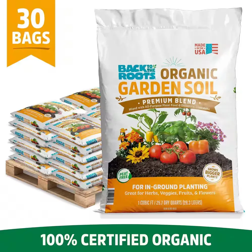 ***some bags are open a little **Organic Bulk Garden Soil (30 1 cu. ft. Bags) Peat-Free, Blended with Organic Fertilizer - image 1
