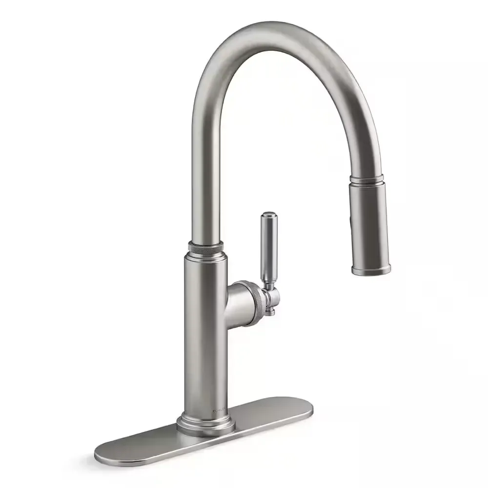 Revolv Single Handle Pull Down Sprayer Kitchen Faucet in Vibrant Stainless - image 1