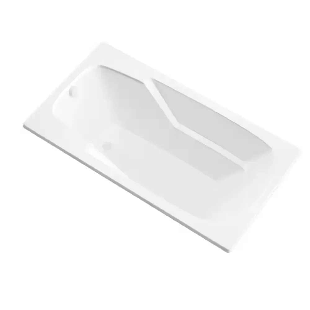 *** Minor damage on one corner***  Coral Series 59 in. x 32 in. Rectangular Soaking Bathtub with Reversible Drain and Marine Grade Acrylic in Glossy White - image 1
