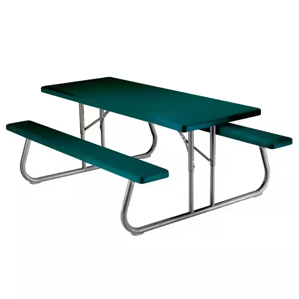 6 ft. Hunter Green Folding Picnic Table - image 2