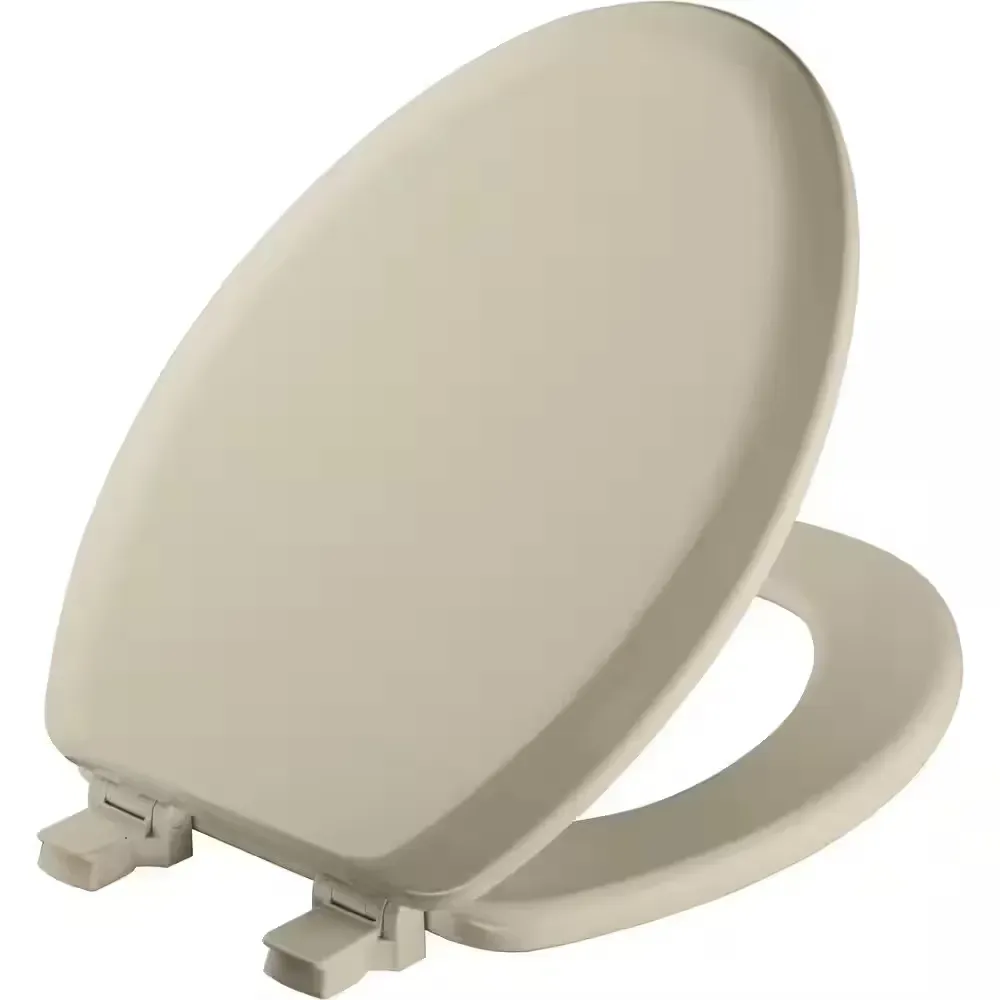 Richfield Elongated Enameled Wood Never Loosens and Removes for Easy Cleaning Toilet Seat in Bone - image 1