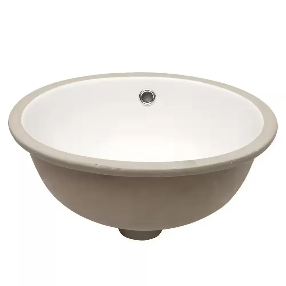 16.5 in. Oval Undermount Modern Bathroom Ceramic Porcelain Vessel Sink in White - image 1