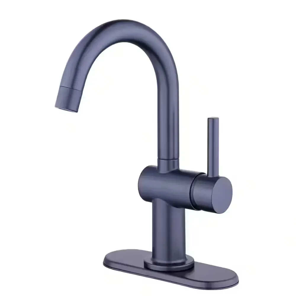 Dorind Single Hole Single-Handle Deck Mount High-Arc Bathroom Faucet in Matte Black - image 1