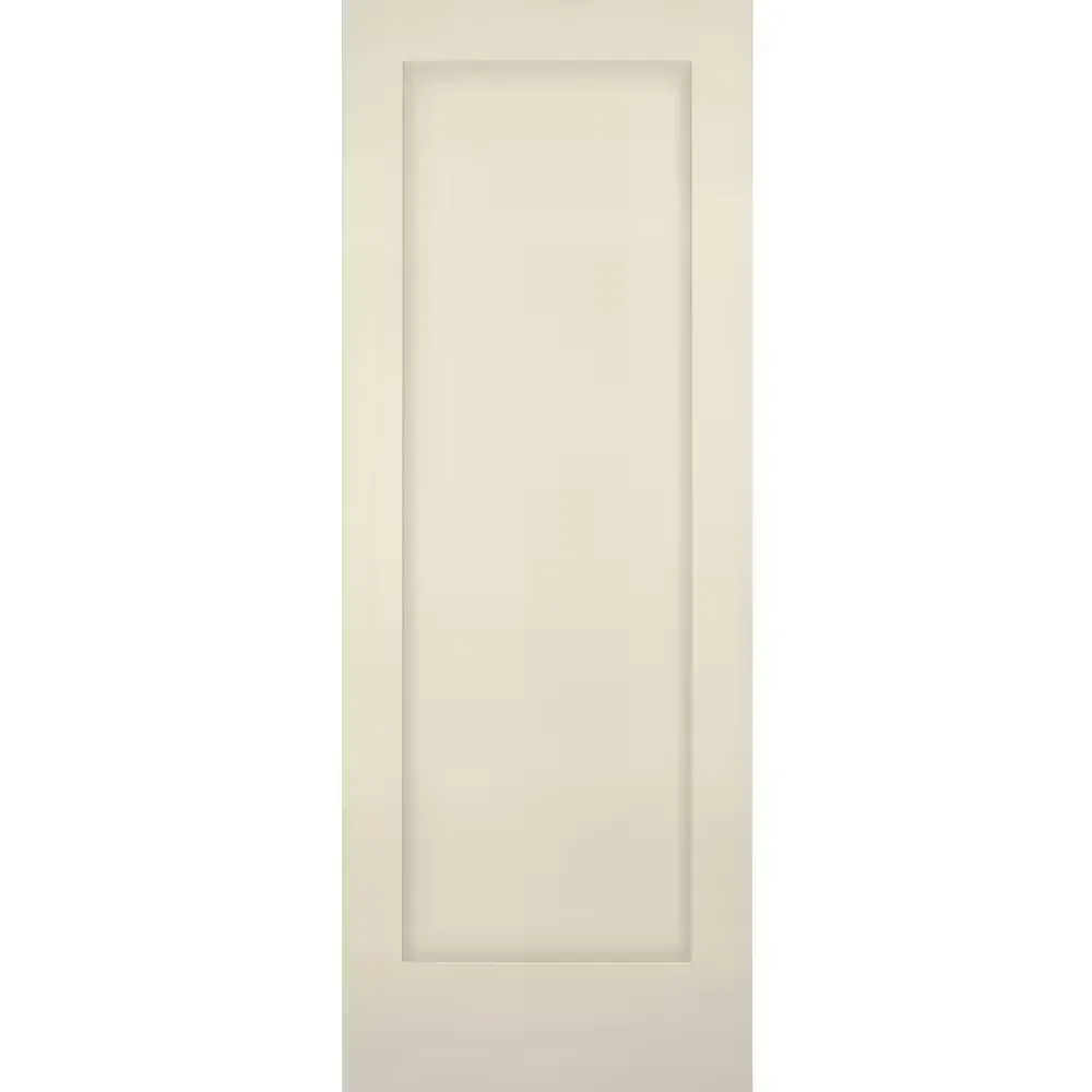 Builders Choice 30 in. x 80 in. 1-Panel Shaker Solid Core Primed Pine Interior Door Slab - image 1