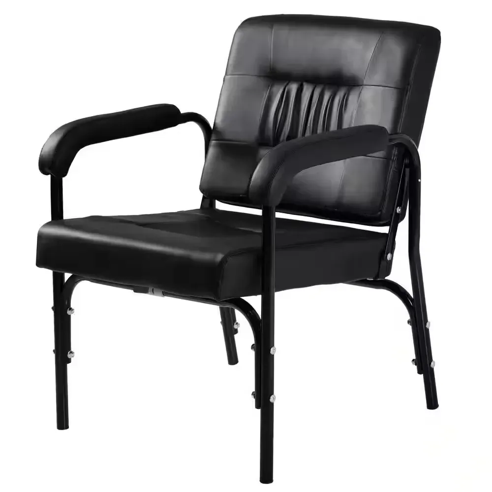 PU Leather Reclining Salon Chair Shampoo Chair for Barber Hair Stylist Chair Auto Recline Spa Beauty Equipment in Black - image 1