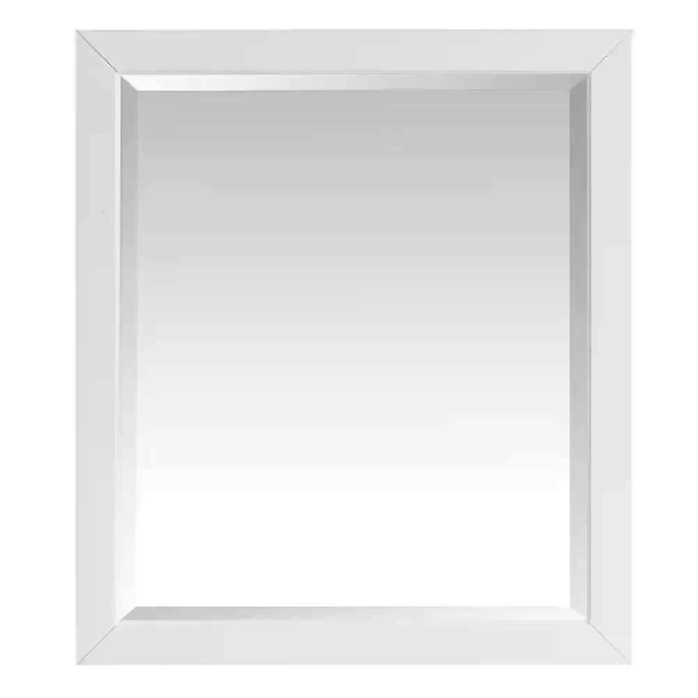 Modern White Beveled Wall Mirror - image 1