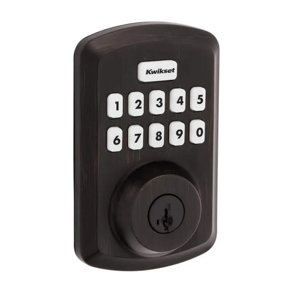 Kwikset Powerbolt 250 10-Button Keypad Venetian Bronze Transitional Electronic Deadbolt Door Lock - image 1