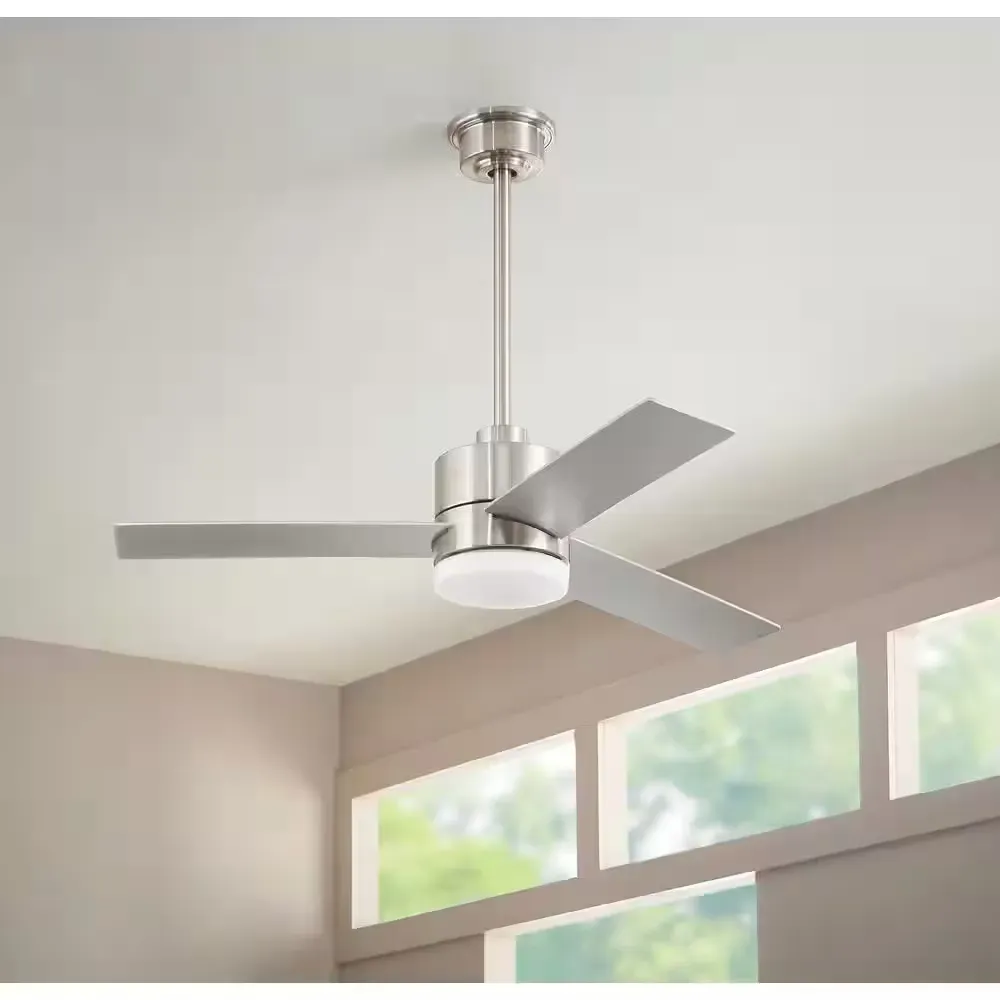 Madison 52 in. Indoor Brushed Nickel Ceiling Fan with Adjustable White Integrated LED with Remote Included - image 1