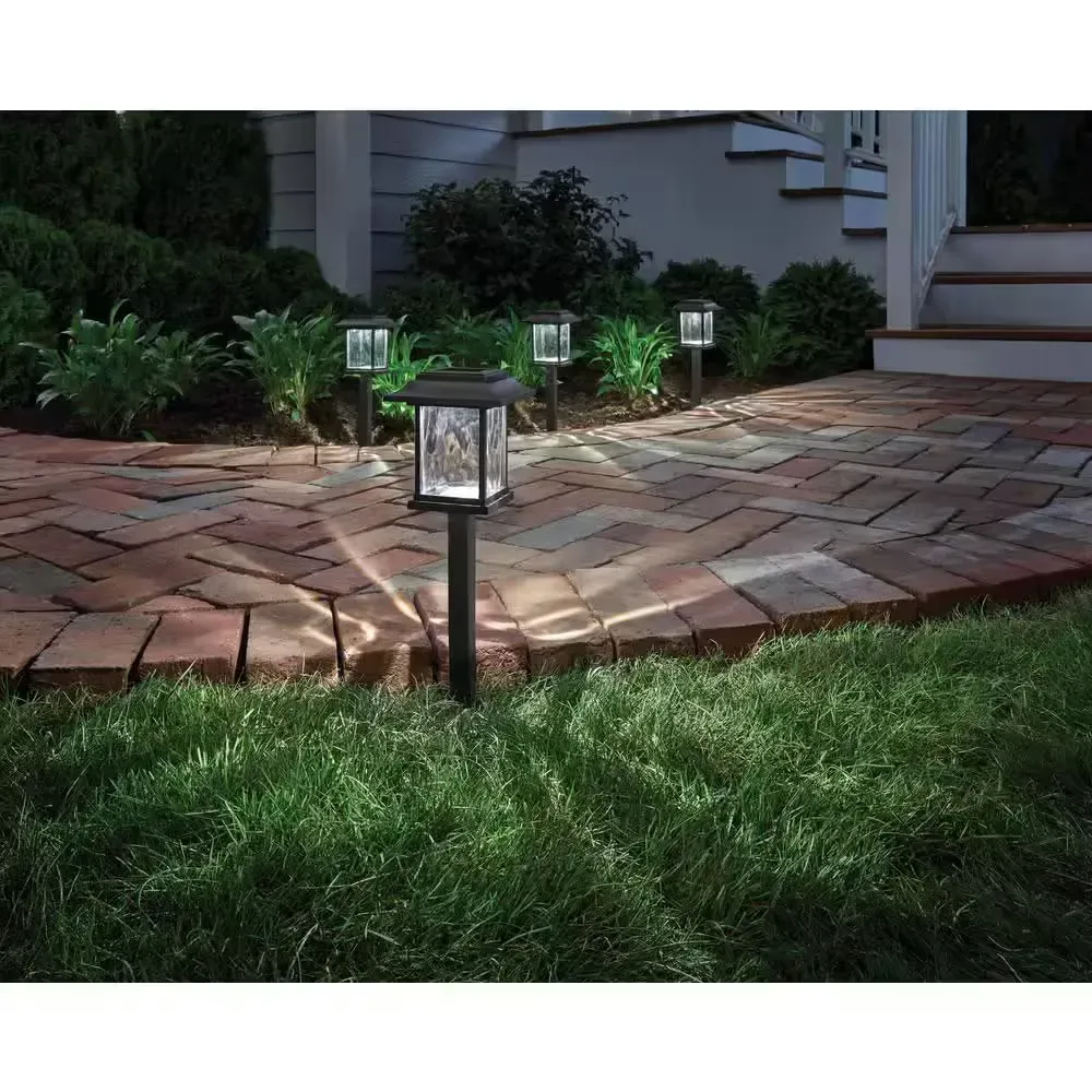 *** Pack of 2 *** Melrose 10 Lumen Black LED Weather Resistant Outdoor Solar Path Light with Plastic Lens (4-Pack) - image 1