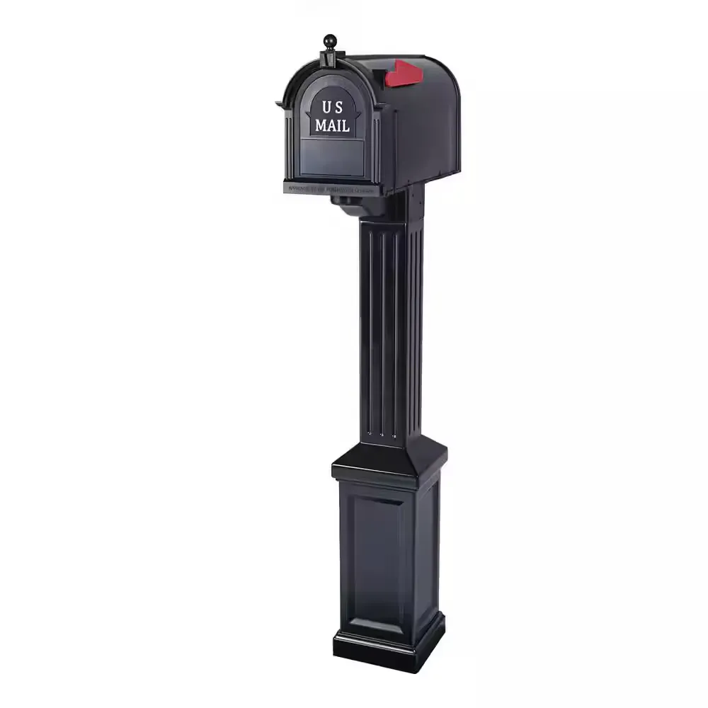 Craftsman Mailbox and Post Kit, Black - image 1