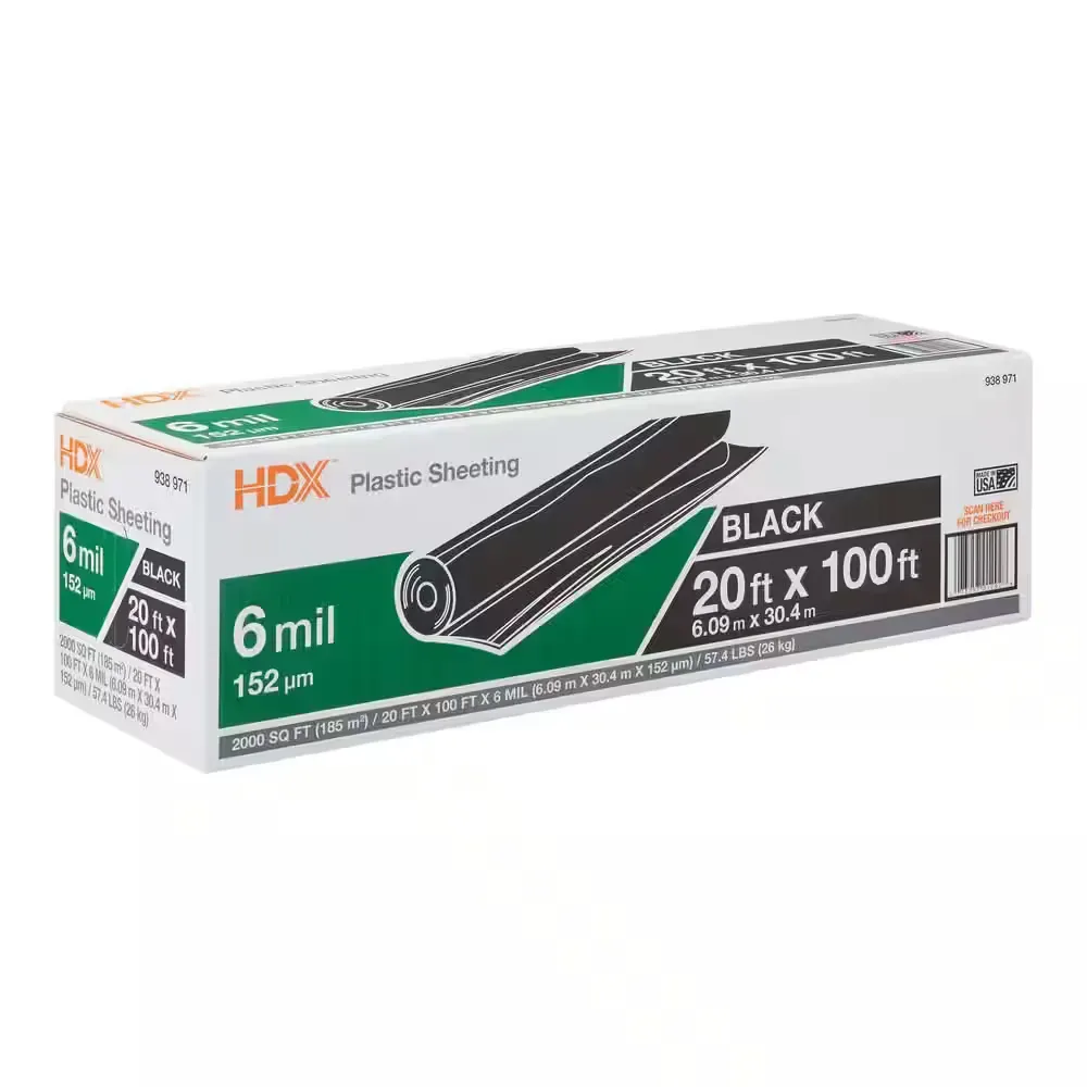 20 ft. x 100 ft. Black 6 mil Plastic Sheeting - image 1