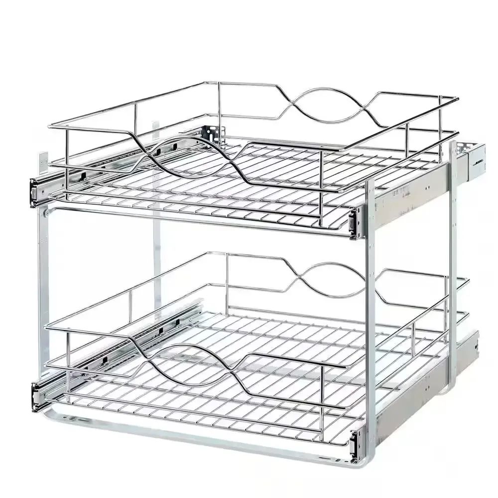 Home Decorators Collection 20 in. Double Tier Wire Pull-Out Basket - image 1